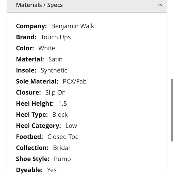 Benjamin Walk Touch Ups Dyeables Betty White Satin Pump - Size 7.5 - Picture 3 of 9